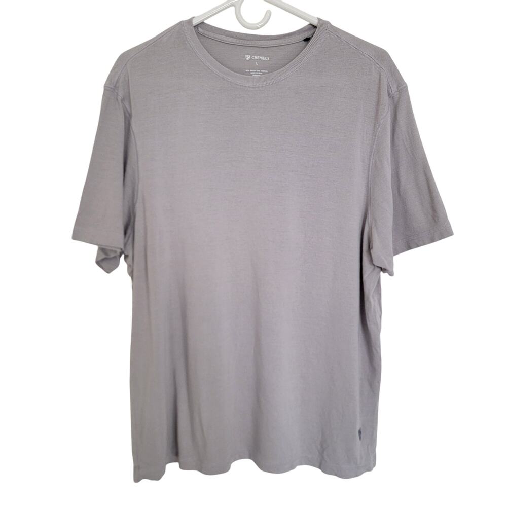 Cremieux Gray T-Shirt Short Sleeve Large Cotton Classic Casual Mens Crewneck